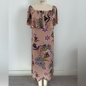 Zara off the shoulder floral dress